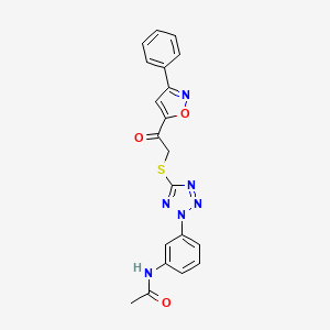 molecular formula C20H16N6O3S B10834738 N-[3-[5-[2-oxo-2-(3-phenyl-1,2-oxazol-5-yl)ethyl]sulfanyltetrazol-2-yl]phenyl]acetamide 