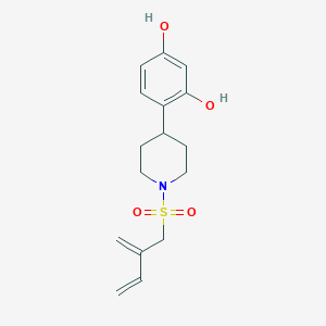 molecular formula C16H21NO4S B10834740 4-[1-(2-Methylidenebut-3-enylsulfonyl)piperidin-4-yl]benzene-1,3-diol 
