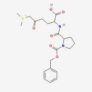 molecular formula C21H29N2O6S+ B10834741 [5-Carboxy-2-oxo-5-[(1-phenylmethoxycarbonylpyrrolidine-2-carbonyl)amino]pentyl]-dimethylsulfanium 