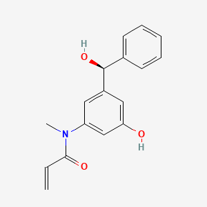 molecular formula C17H17NO3 B10834747 N-[3-hydroxy-5-[(S)-hydroxy(phenyl)methyl]phenyl]-N-methylprop-2-enamide 