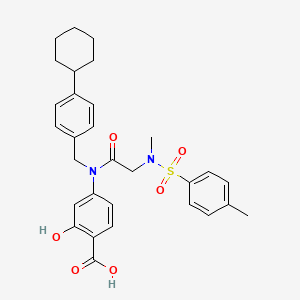 molecular formula C30H34N2O6S B10834761 4-[(4-Cyclohexylphenyl)methyl-[2-[methyl-(4-methylphenyl)sulfonylamino]acetyl]amino]-2-hydroxybenzoic acid 
