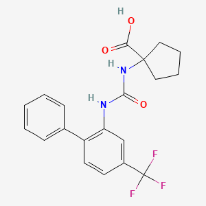 molecular formula C20H19F3N2O3 B10834903 1-[[2-Phenyl-5-(trifluoromethyl)phenyl]carbamoylamino]cyclopentane-1-carboxylic acid 