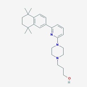 molecular formula C26H37N3O B10834936 4-[6-(5,6,7,8-tetrahydro-5,5,8,8-tetramethyl-2-naphthalenyl)-2-pyridinyl]-1-Piperazinepropanol 