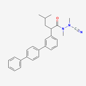 molecular formula C27H29N3O B10835007 Methyl-[methyl-[4-methyl-2-[3-(4-phenylphenyl)phenyl]pentanoyl]amino]cyanamide 