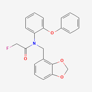 molecular formula C22H18FNO4 B10835067 N-(benzo[1,3]dioxol-4-ylmethyl)-2-Fluoro-N-(2-phenyloxy-phenyl)acetamide 