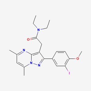 molecular formula C21H25IN4O2 B10835074 Iodo-dpa-713 CAS No. 1192559-21-9