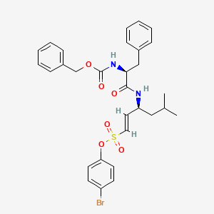 molecular formula C30H33BrN2O6S B10835080 (4-bromophenyl) (E,3S)-5-methyl-3-[[(2S)-3-phenyl-2-(phenylmethoxycarbonylamino)propanoyl]amino]hex-1-ene-1-sulfonate 