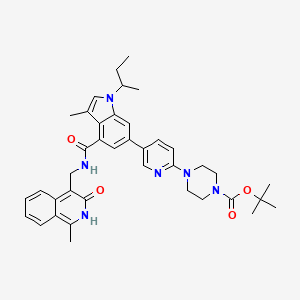 molecular formula C39H46N6O4 B10835191 tert-butyl 4-[5-[1-butan-2-yl-3-methyl-4-[(1-methyl-3-oxo-2H-isoquinolin-4-yl)methylcarbamoyl]indol-6-yl]pyridin-2-yl]piperazine-1-carboxylate 