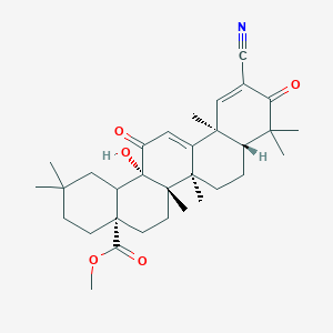 molecular formula C32H43NO5 B10835276 methyl (4aS,6aS,6bR,8aR,12aS,14aS)-11-cyano-14a-hydroxy-2,2,6a,6b,9,9,12a-heptamethyl-10,14-dioxo-3,4,5,6,7,8,8a,14b-octahydro-1H-picene-4a-carboxylate 