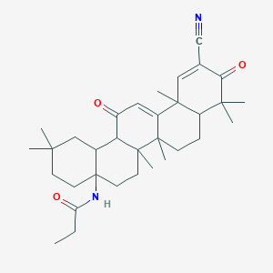 molecular formula C33H46N2O3 B10835331 N-(11-cyano-2,2,6a,6b,9,9,12a-heptamethyl-10,14-dioxo-1,3,4,5,6,7,8,8a,14a,14b-decahydropicen-4a-yl)propanamide 