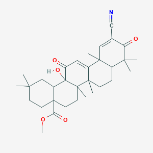 molecular formula C32H43NO5 B10835371 methyl 11-cyano-14a-hydroxy-2,2,6a,6b,9,9,12a-heptamethyl-10,14-dioxo-3,4,5,6,7,8,8a,14b-octahydro-1H-picene-4a-carboxylate 