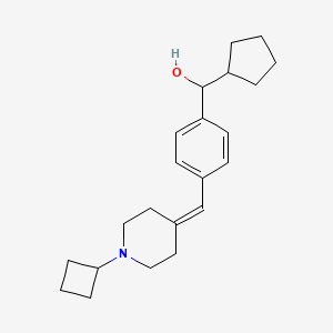 molecular formula C22H31NO B10835375 [4-[(1-Cyclobutylpiperidin-4-ylidene)methyl]phenyl]-cyclopentylmethanol 