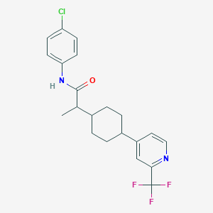 molecular formula C21H22ClF3N2O B10835427 N-(4-chlorophenyl)-2-[4-[2-(trifluoromethyl)pyridin-4-yl]cyclohexyl]propanamide 