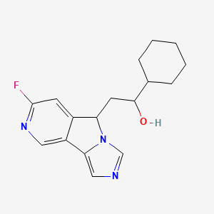 molecular formula C17H20FN3O B10835441 1-Cyclohexyl-2-(10-fluoro-4,6,11-triazatricyclo[6.4.0.02,6]dodeca-1(12),2,4,8,10-pentaen-7-yl)ethanol 