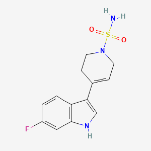 molecular formula C13H14FN3O2S B10835452 4-(6-fluoro-1H-indol-3-yl)-3,6-dihydro-2H-pyridine-1-sulfonamide 