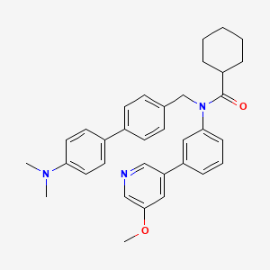molecular formula C34H37N3O2 B10835473 N-[[4-[4-(dimethylamino)phenyl]phenyl]methyl]-N-[3-(5-methoxypyridin-3-yl)phenyl]cyclohexanecarboxamide 