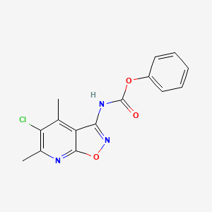 molecular formula C15H12ClN3O3 B10835478 phenyl N-(5-chloro-4,6-dimethyl-[1,2]oxazolo[5,4-b]pyridin-3-yl)carbamate 