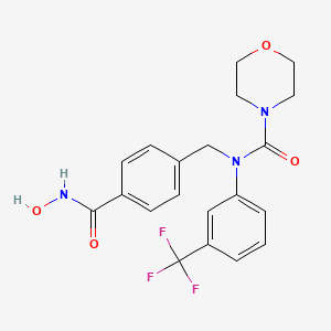 molecular formula C20H20F3N3O4 B10835513 N-[[4-(hydroxycarbamoyl)phenyl]methyl]-N-[3-(trifluoromethyl)phenyl]morpholine-4-carboxamide 
