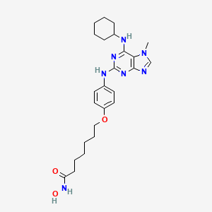 molecular formula C25H35N7O3 B10835524 7-[4-[[6-(cyclohexylamino)-7-methylpurin-2-yl]amino]phenoxy]-N-hydroxyheptanamide 