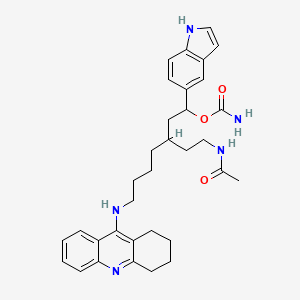 molecular formula C33H41N5O3 B10835559 [3-(2-acetamidoethyl)-1-(1H-indol-5-yl)-7-(1,2,3,4-tetrahydroacridin-9-ylamino)heptyl] carbamate 