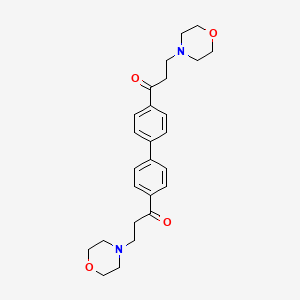 molecular formula C26H32N2O4 B10835597 3-Morpholin-4-yl-1-[4-[4-(3-morpholin-4-ylpropanoyl)phenyl]phenyl]propan-1-one 