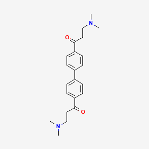 molecular formula C22H28N2O2 B10835607 3-(Dimethylamino)-1-[4-[4-[3-(dimethylamino)propanoyl]phenyl]phenyl]propan-1-one 