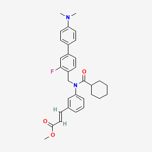 molecular formula C32H35FN2O3 B10835623 methyl (E)-3-[3-[cyclohexanecarbonyl-[[4-[4-(dimethylamino)phenyl]-2-fluorophenyl]methyl]amino]phenyl]prop-2-enoate 