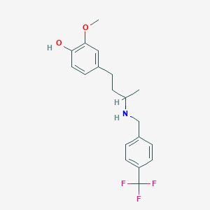 molecular formula C19H22F3NO2 B10835681 4-(3-(4-(Trifluoromethyl)benzylamino)butyl)-2-methoxyphenol 