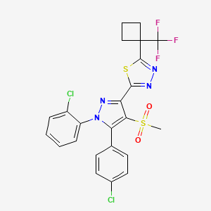 molecular formula C23H17Cl2F3N4O2S2 B10835776 Pyrazole derivative 34 