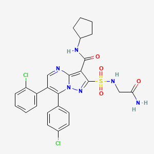 molecular formula C26H24Cl2N6O4S B10835836 Pyrazolo[1,5-a]pyrimidine derivative 7 
