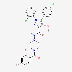 molecular formula C28H23Cl2F2N5O3 B10835847 Pyrazole derivative 7 