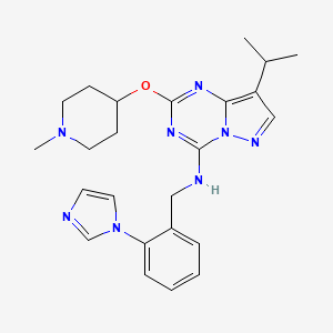 molecular formula C24H30N8O B10835906 Pyrazolo-triazine derivative 2 