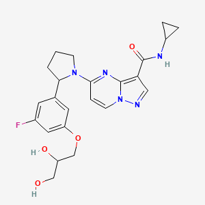 molecular formula C23H26FN5O4 B10835955 Pyrazolo[1,5-a]pyrimidine derivative 17 