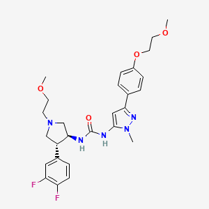 molecular formula C27H33F2N5O4 B10835999 Pyrrolidinyl urea derivative 12 