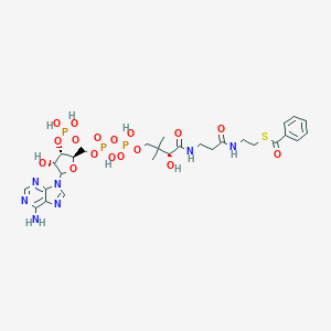 molecular formula C₂₈H₃₇N₇Na₃O₁₇P₃S B108360 S-[2-[3-[[(2R)-4-[[[(2R,3S,4R)-5-(6-aminopurin-9-yl)-4-hydroxy-3-phosphonooxyoxolan-2-yl]methoxy-hydroxyphosphoryl]oxy-hydroxyphosphoryl]oxy-2-hydroxy-3,3-dimethylbutanoyl]amino]propanoylamino]ethyl] benzenecarbothioate CAS No. 6756-74-7