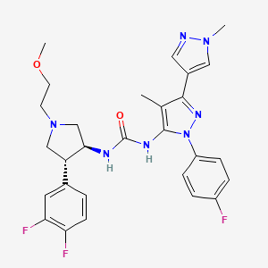 molecular formula C28H30F3N7O2 B10836027 Pyrrolidinyl urea derivative 3 