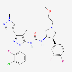 molecular formula C28H29ClF3N7O2 B10836050 Pyrrolidinyl urea derivative 4 