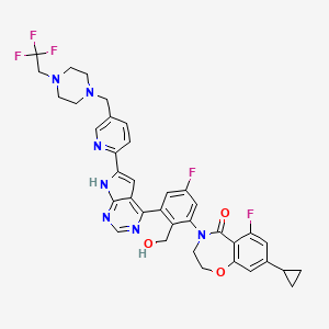 molecular formula C37H34F5N7O3 B10836114 Pyrrolo[2,3-d]pyrimidine derivative 22 