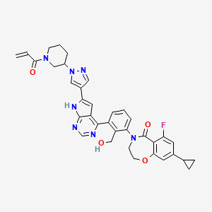 molecular formula C36H34FN7O4 B10836170 Pyrrolo[2,3-d]pyrimidine derivative 21 