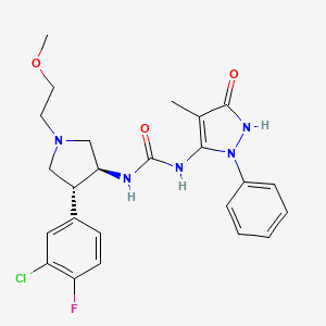 molecular formula C24H27ClFN5O3 B10836190 Pyrrolidinyl urea derivative 9 