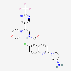 molecular formula C25H27ClF3N7O2 B10836227 Quinoline derivative 10 