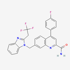 molecular formula C26H18F4N4O B10836241 Quinoline derivative 9 