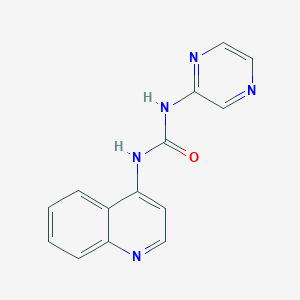 molecular formula C14H11N5O B10836257 1-(Pyrazin-2-yl)-3-(quinolin-4-yl)urea 