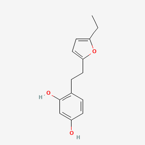 molecular formula C14H16O3 B10836268 4-[2-(5-ethylfuran-2-yl)ethyl]benzene-1,3-diol 