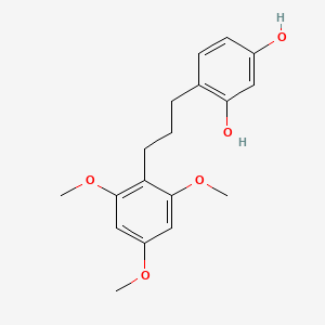 molecular formula C18H22O5 B10836315 4-(3-(2,4,6-Trimethoxyphenyl)propyl)benzene-1,3-diol 
