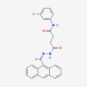 molecular formula C25H20ClN3O2 B10836329 N'-[(Z)-anthracen-9-ylmethylideneamino]-N-(3-chlorophenyl)butanediamide 