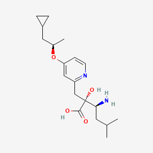molecular formula C19H30N2O4 B10836517 (2R,3S)-3-amino-2-[[4-[(2R)-1-cyclopropylpropan-2-yl]oxypyridin-2-yl]methyl]-2-hydroxy-5-methylhexanoic acid 