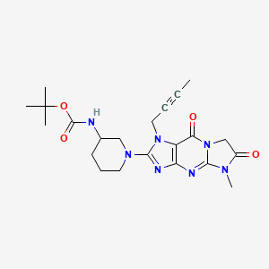 molecular formula C22H29N7O4 B10836540 tert-butyl N-[1-(1-but-2-ynyl-5-methyl-6,9-dioxo-7H-imidazo[1,2-a]purin-2-yl)piperidin-3-yl]carbamate 
