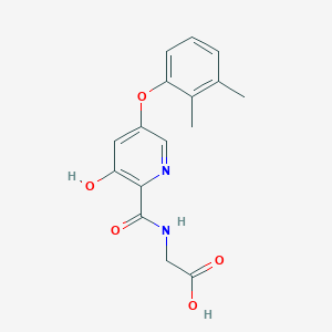 molecular formula C16H16N2O5 B10836579 2-[[5-(2,3-Dimethylphenoxy)-3-hydroxypyridine-2-carbonyl]amino]acetic acid 