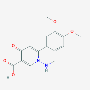 molecular formula C15H14N2O5 B10836583 9,10-dimethoxy-2-oxo-6,7-dihydropyrido[2,1-a]phthalazine-3-carboxylic acid 